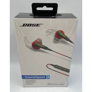 New Bose SoundSport In-Ear Headphones Wired Earbuds Apple Controls Mic Power Red